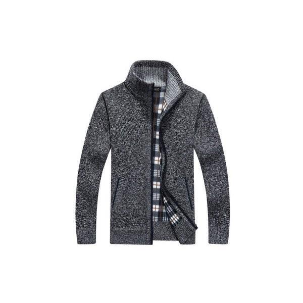 ニットジャケット メンズ セーター カーディガン ハイネック 立ち襟 スタンドカラー 長袖 スタジャン ブルゾン 秋冬 ジップアップ 保温 Ec Ecshop 通販 Yahoo ショッピング