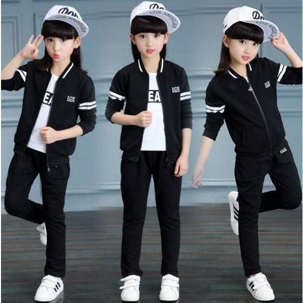 子供ジャージ上下セットスウェット3点セットアップトレーニングウェア女の子 スポーツウェア キッズジュニア 子供服 春秋 Rainbowbookclub Org