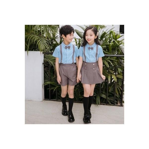 子供服 学園風シャツ 制服 可愛い 女の子 男の子 上下2点セット 半袖 イギリス風 学生服子ども 幼稚園 キッズ 子供用 ダンス衣装 Ec7700 Ecshop 通販 Yahoo ショッピング
