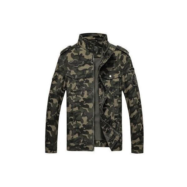 メンズ ジャケット アウター トップス カモフラージュ 迷彩柄 ジッパー 立ち襟 長袖 ミリタリー カジュアル サバゲー M 4xl ブラウン グリ Ec7941 Ecshop 通販 Yahoo ショッピング