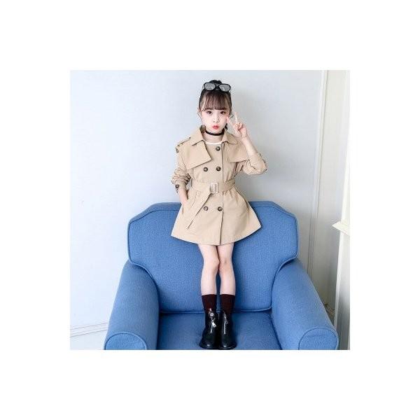 子供コート 女の子 ジャケット ロングコート キッズコート 春秋 ベルト付き 細身 通学着 パーカー アウター 長袖 入学式 女児 防風 お出かけ Ec Ecshop 通販 Yahoo ショッピング