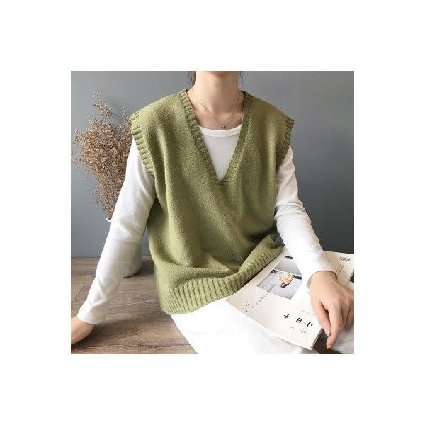 ベスト レディース ニットベスト Vネック ゆったり ゆるやか ニット 韓国風 薄手 インナーベスト チョッキ ジレ 重ね着 トップス Ec9486 Ecshop 通販 Yahoo ショッピング