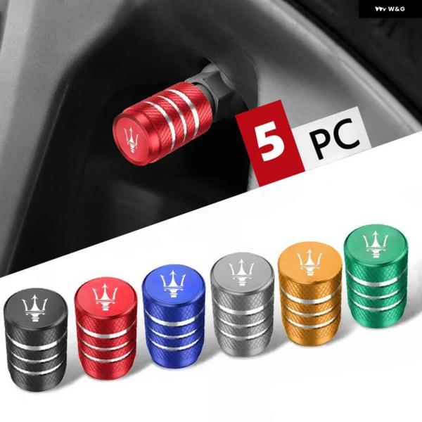並行輸入品 5 個 アルミホイールタイヤエア バルブ キャップタイヤステムキャップマセラティクアトロポルテスパイダーレヴァンテ MC20
