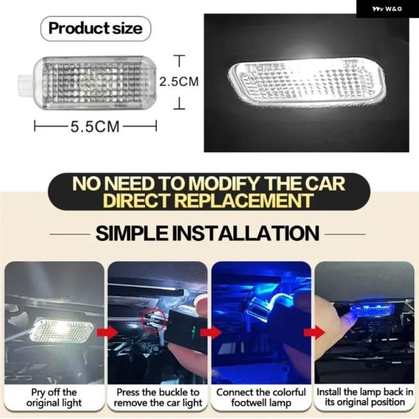 並行輸入品 RGB LED 車内足元ムード 装飾 ライト アウディ A1 A4 A5 A6 A7 A8 Q3 Q5 Q7用