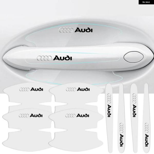 並行輸入品 8 個のドアハンドルステッカークリアプロテクターフィルムアウディ SLINE A1 A3 A4 A5 A6 A7 A8 B8 B9 B6 C6 Q2 Q3 Q
