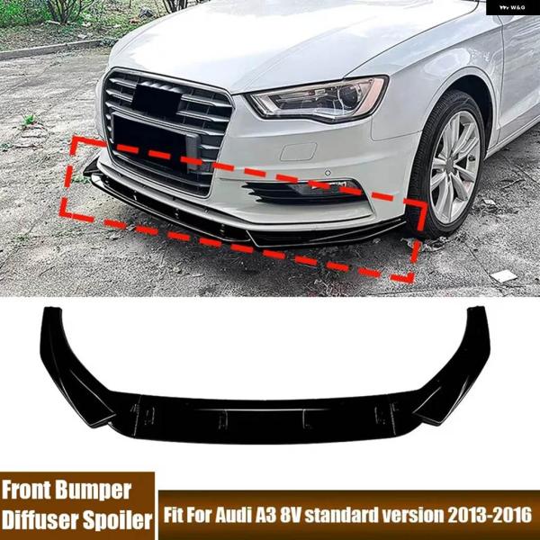 並行輸入品 アウディ A3 8V スタンダード 2013-2016 フロント バンパー リップ ディフューザー スポイラー トリム カバー 車体