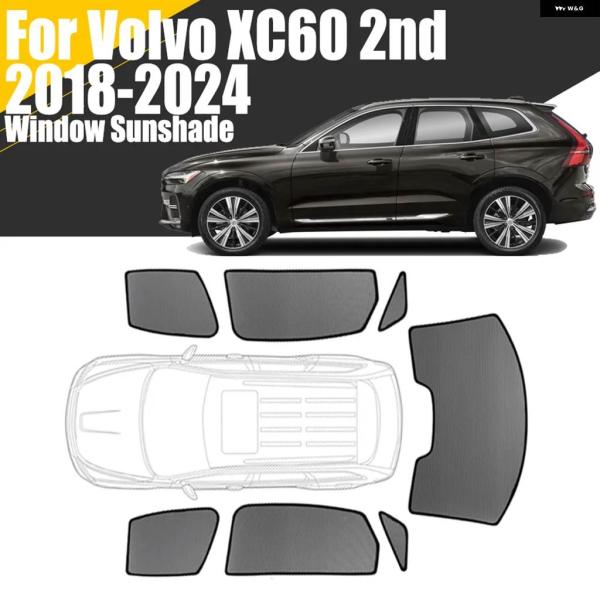 並行輸入品 ボルボ XC60 2ND 2018 - 2024用マグネット式カーウィンドウサンシェード カーテンメッシュフロントウインドシールド