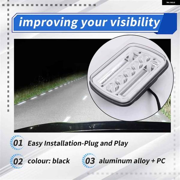 並行輸入品1ペア 240W 5X7インチ 7X6インチ LED ヘッドライト HI-LO