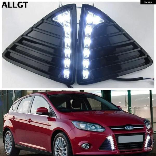 並行輸入品 デイタイム ランニングライト フォード フォーカス フォグランプ DRL 2011-2014 ホワイト MK3