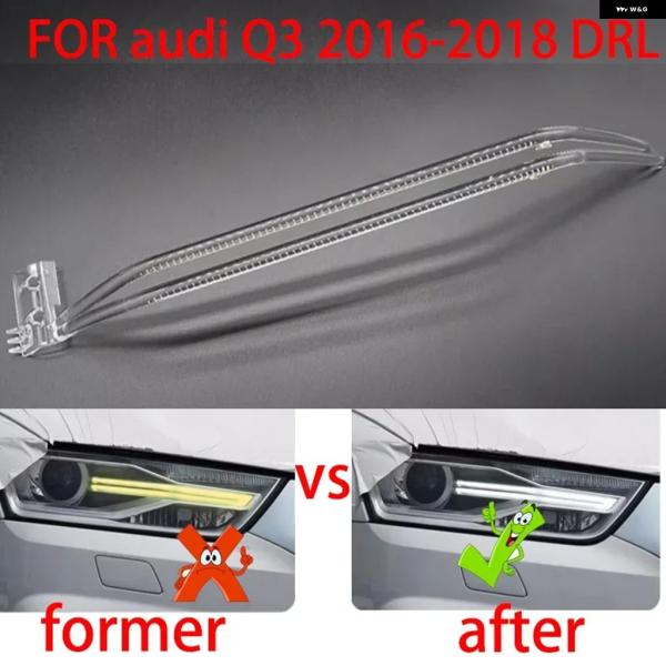 並行輸入品 アウディ Q3 ヘルニア ヘッドライト DRL 車開口部ガイド デイタイム チューブ LED ライト バー 白色光 2016-2018