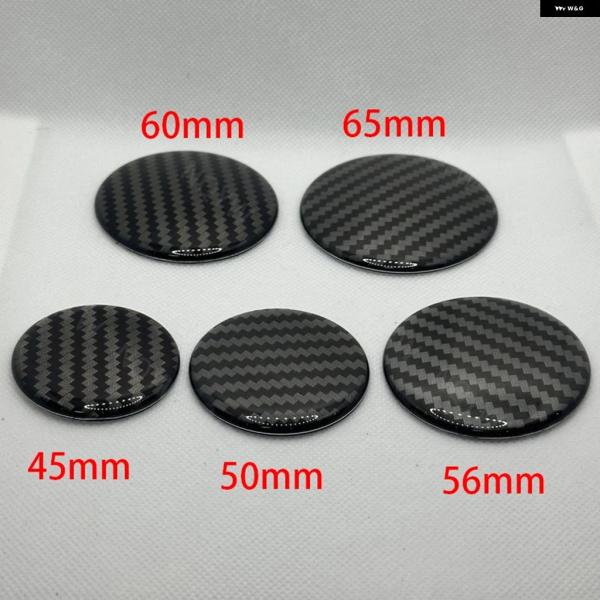 並行輸入品 3D カーボン カーホイールセンターキャップ ステッカー 45MM 50MM 56MM 60MM 65MM カーリムハブキャップ カバー デカール 4個セット