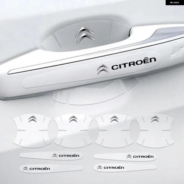 並行輸入品 シトロエン 車ドアハンドル カップ プロテクター フィルム 傷防止 ステッカー C1 C2 C3 グランド C4 C4L VTS C-ELYSEE 8個