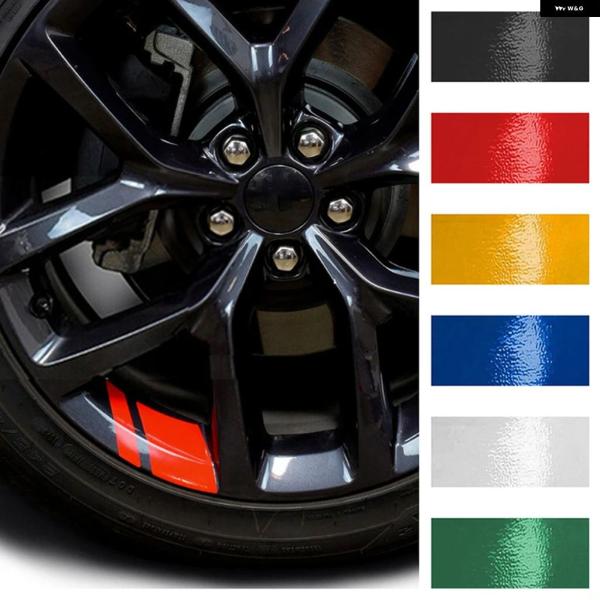 並行輸入品 6 個の反射車ホイールリムビニール ステッカー ハッシュマークストライプレーシングホイールハブ デカール サイズ 1 8 インチ - 21 装飾
