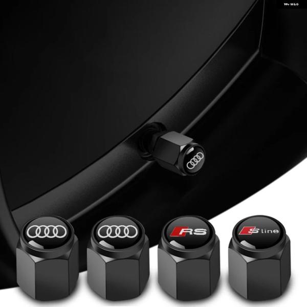 並行輸入品 アウディ ホイールタイヤエア バルブ キャップダスト カバー RS S SLINE A4 A3 A6 Q3 QUATTRO Q7 TT B8 8P A1 B5 B6 B7 5個