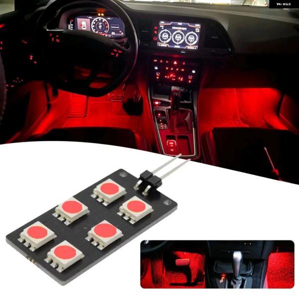 並行輸入品 アウディ ホワイトレッドブルー 12V 車 バイク CANBUS 6 LED 車内フットウェルライト A4 S4 B8 A5 A6L Q5 Q7 5