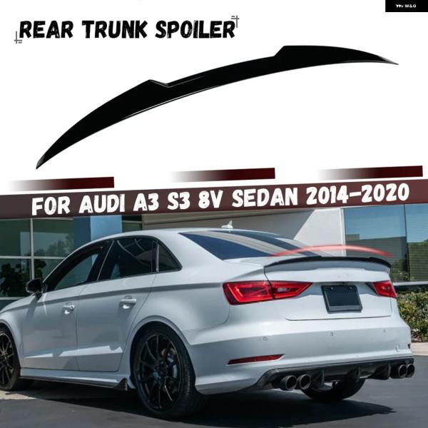並行輸入品 アウディ A3 S3 8V セダン 2014 - 16 2018 2019 2020 車用リアルーフ スポイラー スプリッターウィングリア トランク
