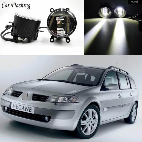 並行輸入品3-IN-1機能 オートLED DRL デイタイム ランニングライト カープロジェクター フォグランプ イエローシグナル付き ルノー メガーヌ 2 I