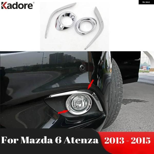 並行輸入品マツダ6 アテンザ セダン 2013 2014 2015 クローム フロント フォグランプ ランプカバー トリム フォグライト アイブロウ アイリッド