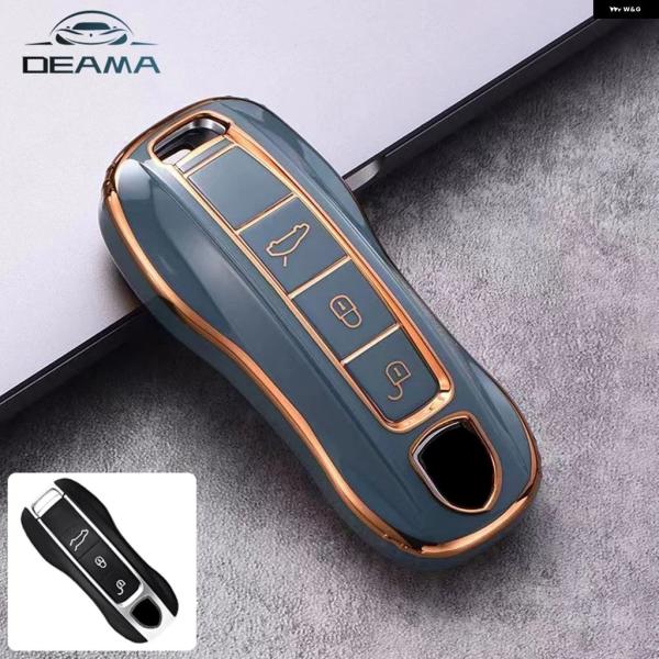 並行輸入品 ポルシェ パナメーラ カイエン 971 911 9YA マカン ボクスター用 3 ボタン カーリモート スマートキーケース カバー ホルダー フォブ