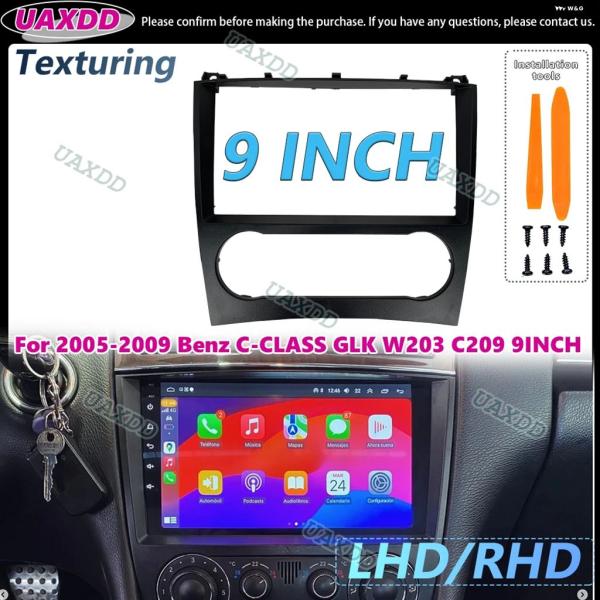 並行輸入品 メルセデス ベンツ W203 C209 C クラス GLK CLC 2005-2009用 2DIN 9インチ カー ラジオ 美化 キット ステレオ ボード フェイシア