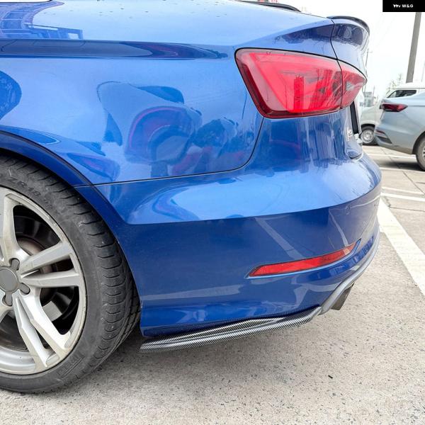 並行輸入品 アウディ A3 S3 8V Sライン セダン 4ドア リア バンパー サイド スポイラー エアベント カバー /カーボンルック スプリッター カナー