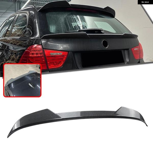 並行輸入品 BMW E91 3シリーズ ワゴン ツーリング リア トランク リッド ルーフ スポイラー ウィング カーボンルック/ テールアッパースプリッターリ