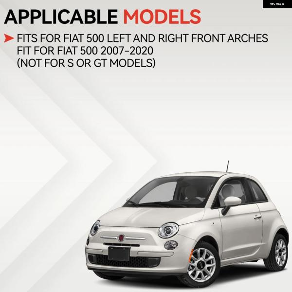 並行輸入品 FIAT 車用ホイールアーチライナー カバー デイタイム ランニングライト 左右フロントアーチアクセス 500 2個 2007-2020 71752114