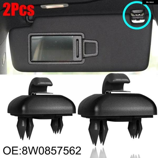 並行輸入品 ABS 製ブラックサンバイザークリップフック 2個 4.22.1CM 4F0857561 8W0857562A アウディ A3 A4 LA5A6LA7 Q5 Q3 R0H6