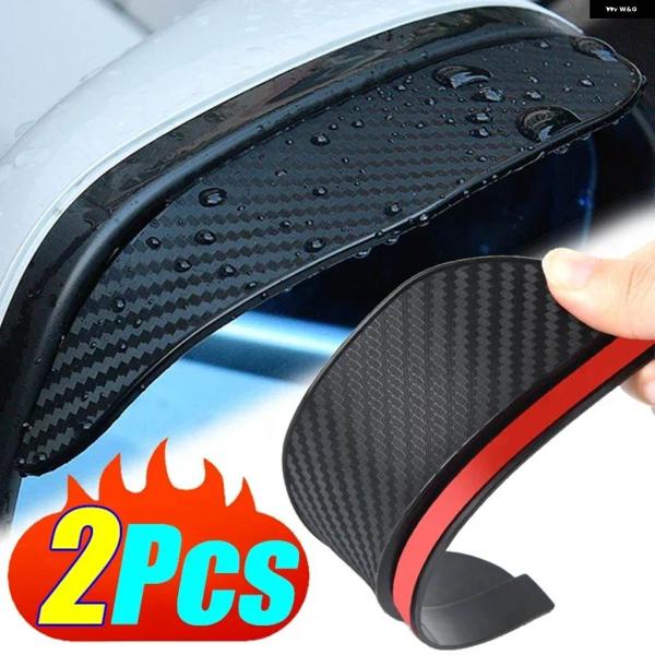 並行輸入品 2PCS カーボン 車用バックミラー レインシールド アイブロウ フレキシブル 車用バックミラー レインシールド プロテクター アイ