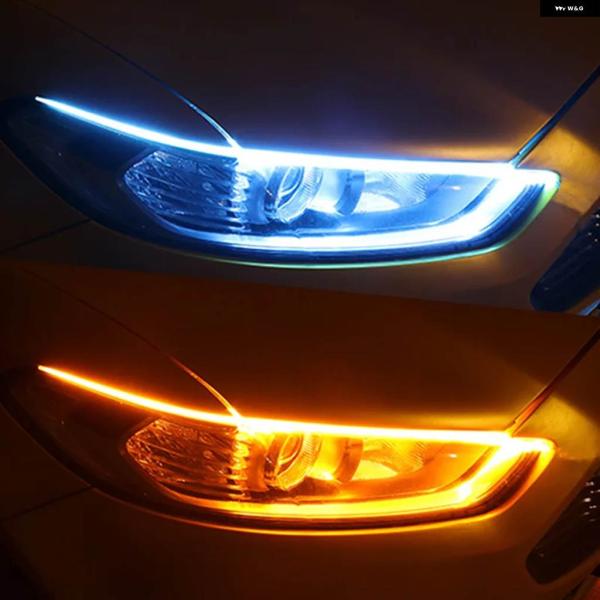 並行輸入品 ダイナミック 2個 DRL 車用 フレキシブル LED デイタイム ウィンカー ランプ ヘッドライト 防水 30CM 45CM 60CM ホワイト レッ
