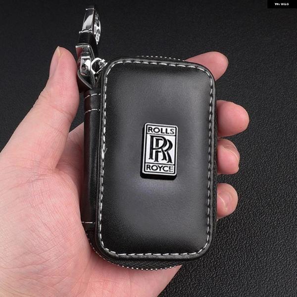 並行輸入品 レザー製カーキーケースカバー キーバッグ シェル キー チェーン ロールスロイス カリナン ファントム ゴースト レイス ドーン インテリア