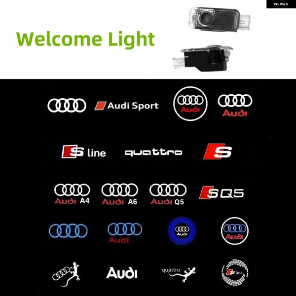 並行輸入品 車用プロジェクターランプ LED ドアウェルカムライト アウディ A4 A3 8V 8P 8L A6 C5 C6 C7 A5 A7 SQ5 Q3 Q