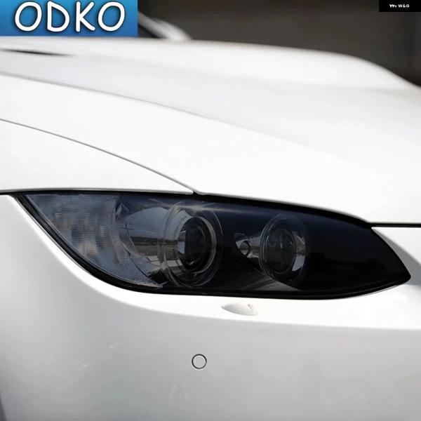 並行輸入品 BMW E90 E92 E93 M3 GTS CRT用カー ヘッドライト フィルム スモークブラック ステッカー クリア 2枚セット 2007-20