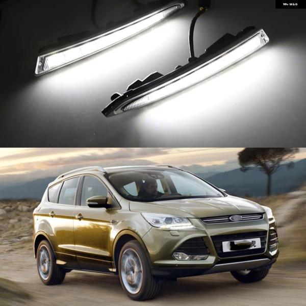 並行輸入品 フォード クーガ エスケープ 2013 - 2016 17 LED デイタイム DRL デイライト ウィンカー フォグランプ イエロー