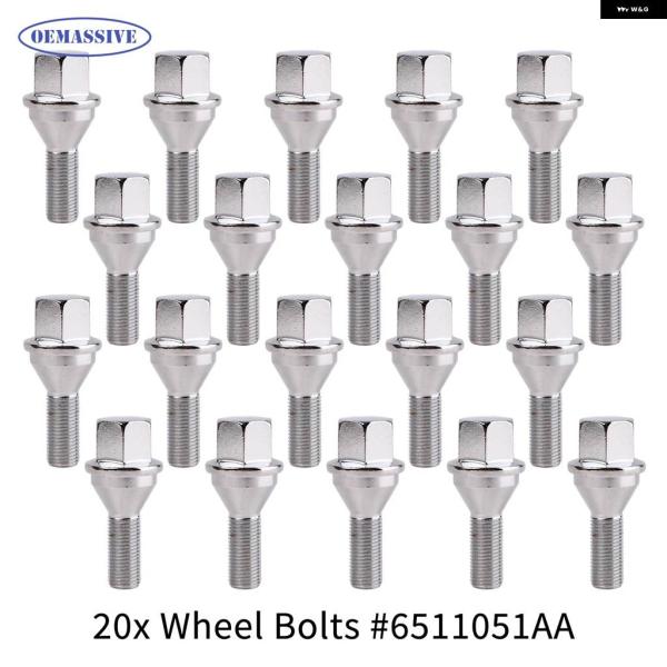 並行輸入品 20個車用ホイールスタッド ラグボルト シルバー M11.25X28MM トラック パーツ ツール ジープ チェロキー レネゲード コンパス