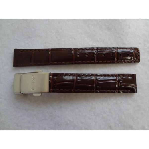 SEIKO 純正 腕時計ベルト 13mm V182-0AH0 レザーバンド 茶 茶色