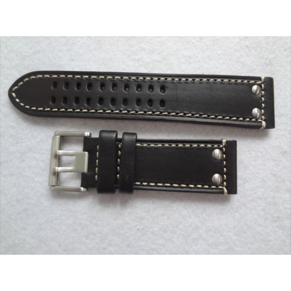 LUMINOX ブラックレザー Luminox 純正 レザーバンド 1879.BO, 1881.BO用 26mm 腕時計