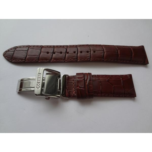 SEIKO 純正 腕時計バンド 20mm レザーベルト 茶色 ブラウン Dバックル