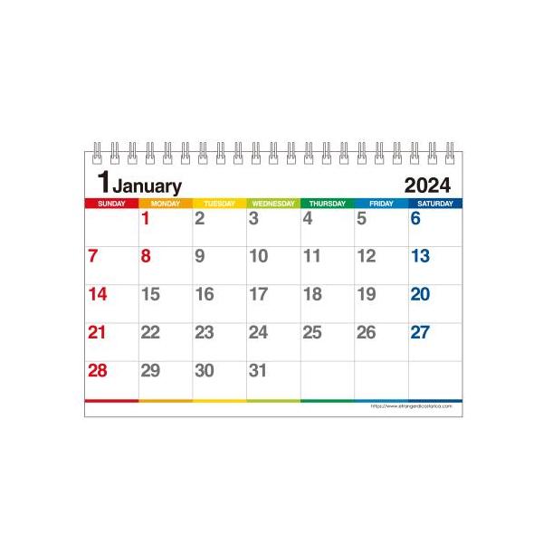 カレンダー 卓上 B6 2022年 1月始まり カラーバー 書き込み シンプル 公式通販サイト