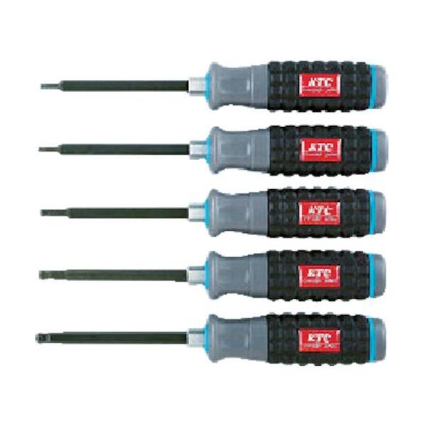 KTC 京都機械工具 TD1HBP5 樹脂柄ボールポイントヘキサゴンドライバセット 5本組 TD-1HBP5