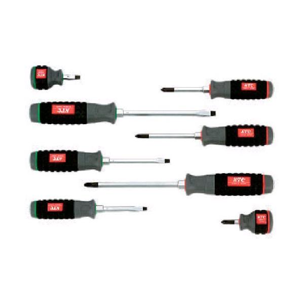 KTC 京都機械工具 TPMD18 グリップドライバーセット 樹脂柄ドライバセット貫通タイプ ８本組 刃先マグネット入り 非貫通