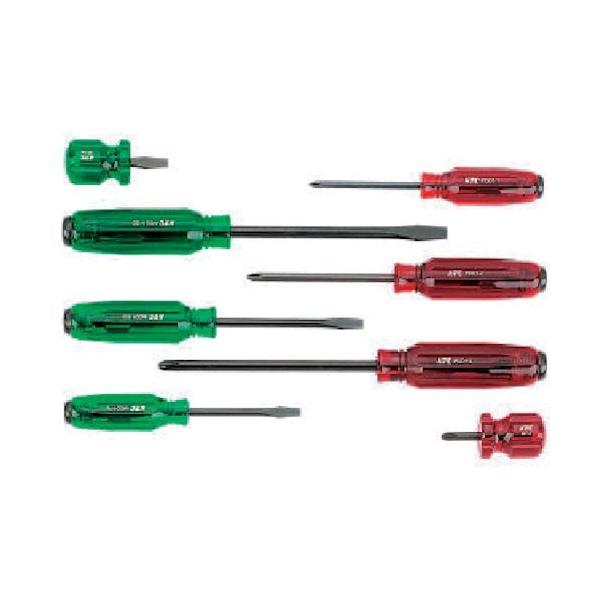 KTC 京都機械工具 PMD18 樹脂柄ドライバセット貫通タイプ ８本組 先端マグネット付き