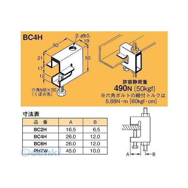 ネグロス電工 BC4H 吊り金具 吊りボルト用支持金具
