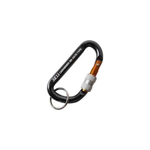 4977292116060 ロックカラビナ ＢＮ SK11 SAC-660BNブラック 藤原産業 脱落防止ネジロック機能