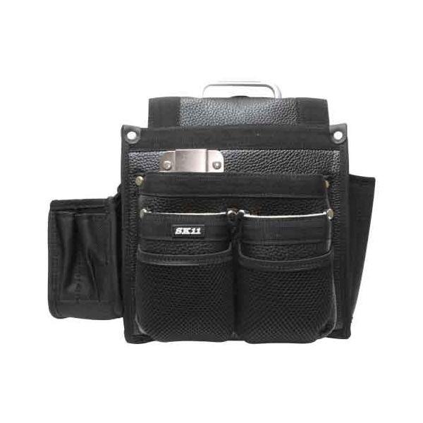 4977292140775 匠 仮枠大工釘袋 レザー SC-12 SK11 藤原産業 匠仮枠大工釘袋レザー 墨壺ポケット付き