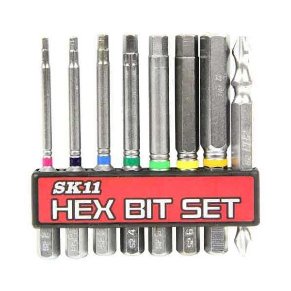 4977292314220 六角ビットセット８本組 BS-20N SK11 8ホンクミ 藤原産業 六角軸 ドライバービット