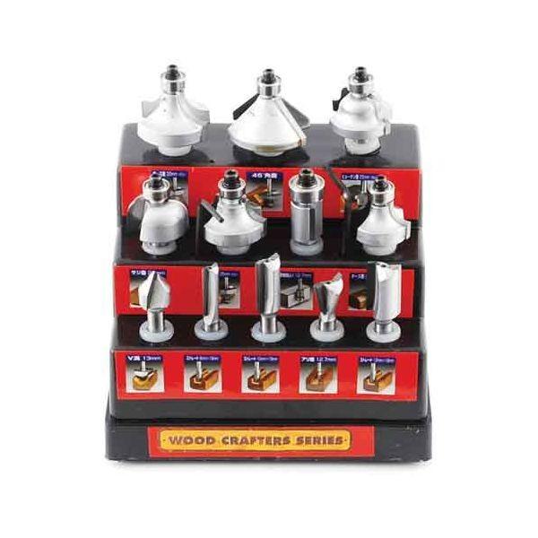 4977292386654 超硬ルータービットセット TRB-12S ウッドクラフター 6mm軸 藤原産業 作業工具 先端工具