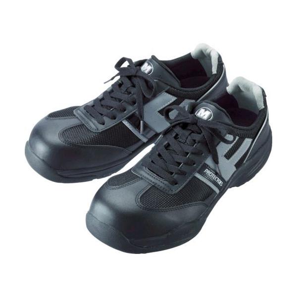ミドリ安全 PF110BK24.0 小指保護先芯入りスニーカー（ひもタイプ）　ＰＦ－１１０　２４．０ｃｍ