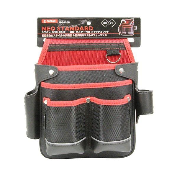 4977292148887 釘袋 ホルダー付き レッド EDK-4D RD E-Value 藤原産業 道具袋