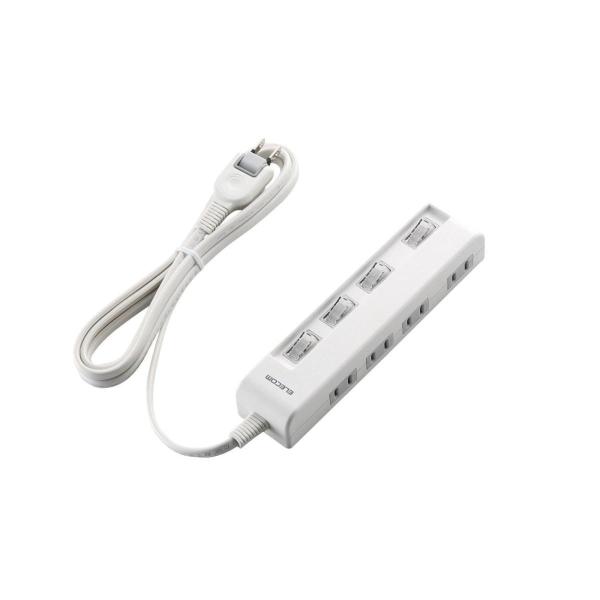 エレコム（ELECOM） ［T-E5C-2420WH］ 個別スイッチ付省エネタップ【横挿しタイプ】 TE5C2420WH
